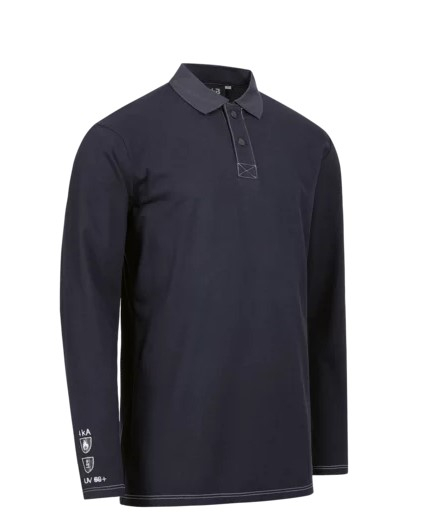 HB-Langarm Poloshirt, HB-MODarc knit, navy